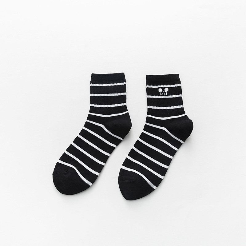 White Stockings Children Socks Ins Students Striped Socks Japanese Black Stockings